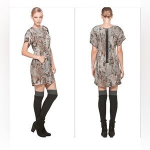 Rag and Bone Women’s Size 2 100% Silk Dalmeny Feather Animal Print Mini Dress